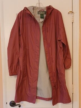 L.L. Bean Women's Hooded Trench Coat in Hot Pink